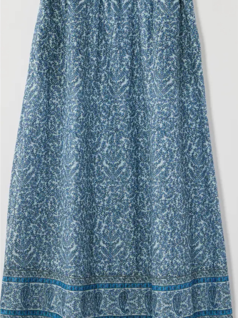J. Jill Blue Paisley Border Maxi Skirt with Teal Accents